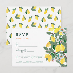 Cartão RSVP Summer Lemon Italy Sunset Weds