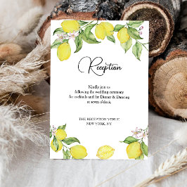 Cartão RSVP Summer lemon wedding reception card
