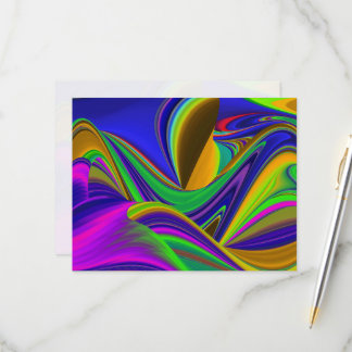 Cartão RSVP Summerrainbow, Abstrato 3D Rainbowart