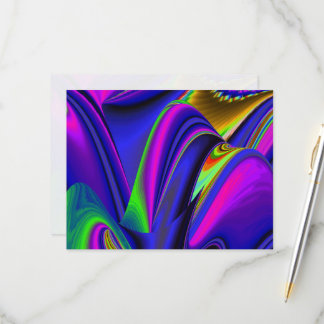 Cartão RSVP Summerrainbow, Abstrato 3D Rainbowart