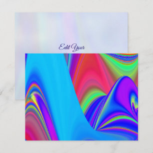 Cartão RSVP Summersense, Abstrato 3D Rainbowart