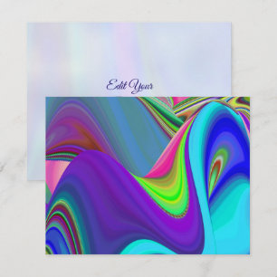 Cartão RSVP Summersense, Abstrato 3D Rainbowart