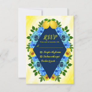 Cartão RSVP Sunny Lemon Floral Wedding