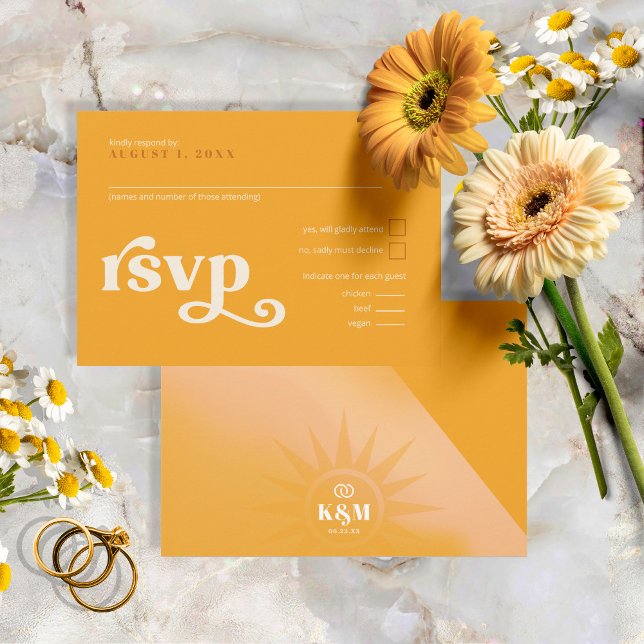 Cartão RSVP Sunshine Typografia Marigold ID1048 (Criador carregado)