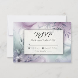 Cartão RSVP Suspiros de lavanda Mist e Aquarela