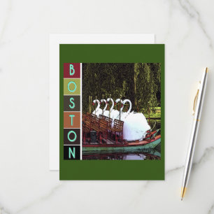 Cartão RSVP Swan Boats no Verão  