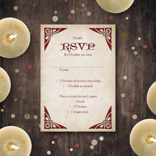Cartão RSVP Swords Celtic Wedding