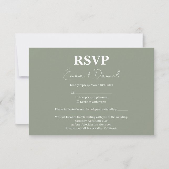 Cartão RSVP Tarjeta de confirmación (Frente)