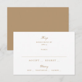 Cartão RSVP Taupe Formal Neutro Casamento