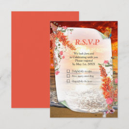 Cartão RSVP Tema Botânico Elegante de Tonalidade Neutra do out