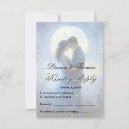 Cartão RSVP Tema Celestial Love Night Sky
