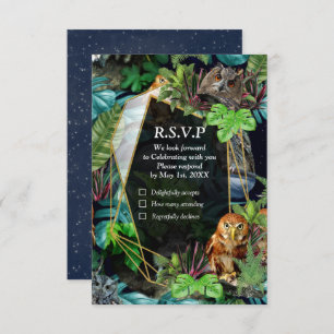 Cartão RSVP Tema de celebração de festas ao vivo da noite