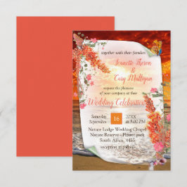 Cartão RSVP Tema Elegante em tons Neutrais do outono