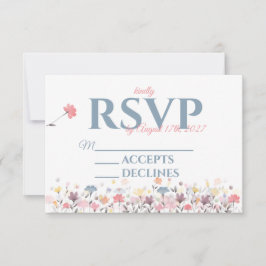 Cartão RSVP Tema Floral Simples e Elegante
