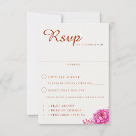 Cartão RSVP Terra Cotta Floral Wedding