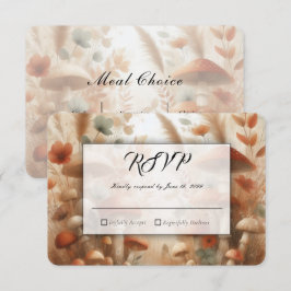 Cartão RSVP Terracota Cogumelo Floresta Mágica Casamento