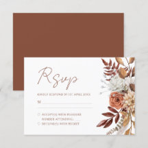 Terracota Florais Boho Folhagem Outono Casamento