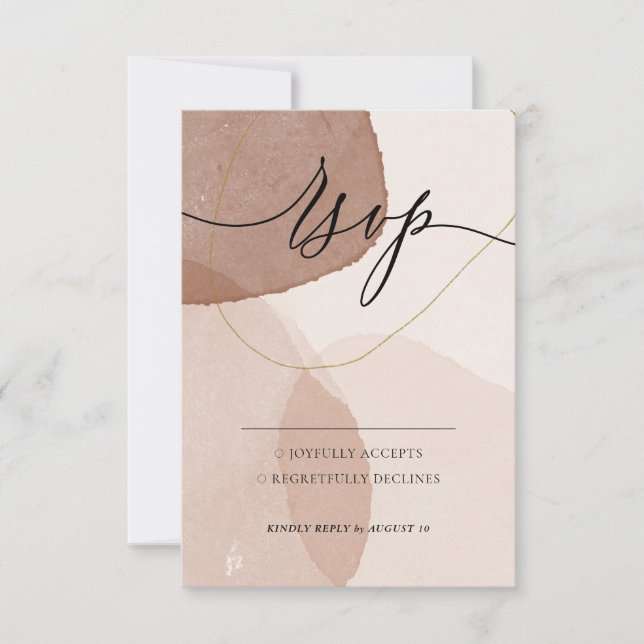 Cartão RSVP Terracotta Boho Beach Minimal Modern gentilmente r (Frente)