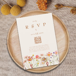 Cartão RSVP Terracotta Boho Fall Floral Meias