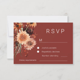 Cartão RSVP Terracotta Boho Floral Wedding