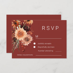 Cartão RSVP Terracotta Boho Floral Wedding