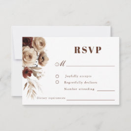 Cartão RSVP Terracotta Boho Floral Wedding