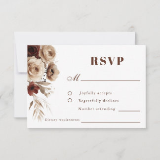 Cartão RSVP Terracotta Boho Floral Wedding