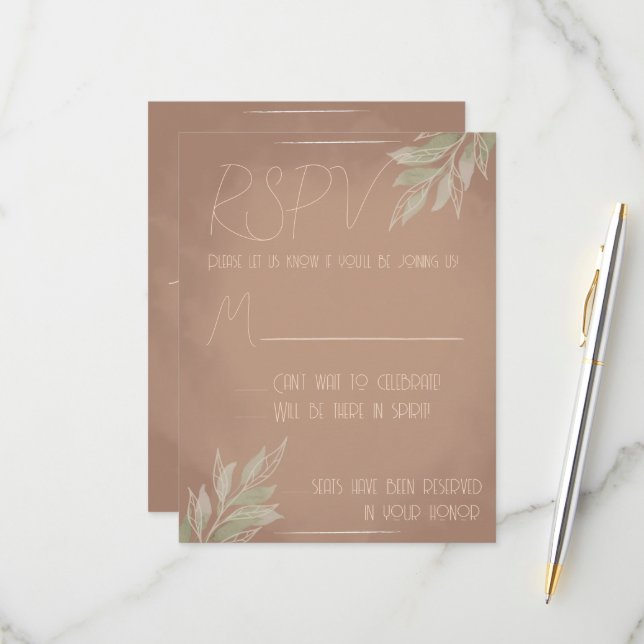 Cartão RSVP Terracotta Boho RSPV Card (Frente/Verso In Situ)