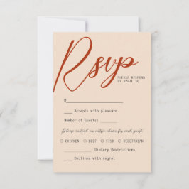 Cartão RSVP Terracotta Burnt Orange Chic Calliografia