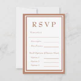 Cartão RSVP Terracotta Burnt Orange Rustic Weding
