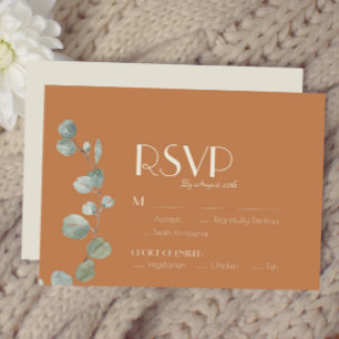 Cartão RSVP Terracotta Eucalyptus Deco Casamento Escolha das R