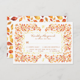 Cartão RSVP Terracotta Fall Russo Elegante Sai do Casamento