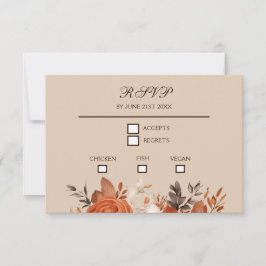 Cartão RSVP Terracotta leve e Casamento Laranja Queimado