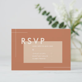 Cartão RSVP Terracotta Modern Minimalist Wedding