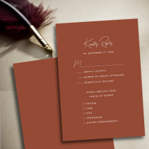 Terracotta Modern Whimsical Script Wedding