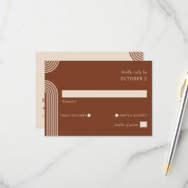 Cartão RSVP Terracotta Rustic Boho Archou Casamento Moderno
