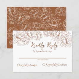 Cartão RSVP Terracotta Rustic Boho Romântico Casamento Floral