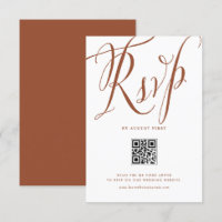 Terracotta Rustic Calliografia Código QR Casamento