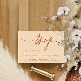 Cartão RSVP Terracotta Simples Visual sequencial rápido