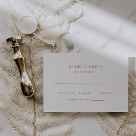Cartão RSVP Texto Elegante simples | Boho Wedding