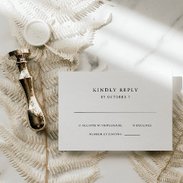 Cartão RSVP Texto Elegante simples | Casamento
