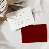 Texto elegante vermelho escuro e branco | Casament