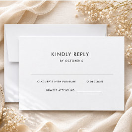 Cartão RSVP Texto Simples e Elegante | Casamento Boho