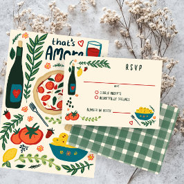Cartão RSVP That's Amore Italian Food CUSTOM Wedding 
