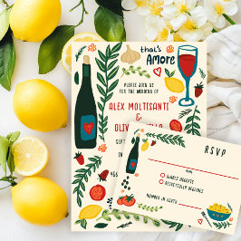 Cartão RSVP That's Amore Italian Food CUSTOM Wedding 