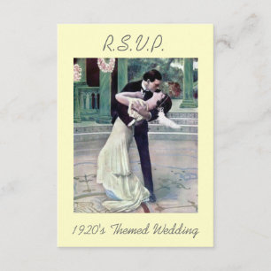 Cartão RSVP Themed Wedding R.S.V.P. de 1920
