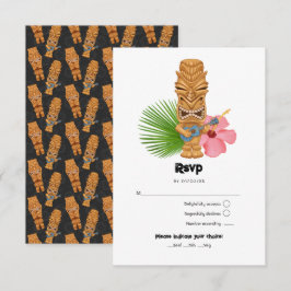 Cartão RSVP Tiki Time Luau Verão Praia