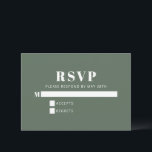 Cartão RSVP Típica Negra Mínima Rosa Bat Verde Mitzvah<br><div class="desc">Bold Typografia Blush Pink e Forest Green - Cartão Minimalista Bat Mitzvah RSVP Verde</div>