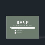 Cartão RSVP Típica Negra Mínima Rosa Bat Verde Mitzvah<br><div class="desc">Bold Typografia Blush Pink e Forest Green - Cartão Minimalista Bat Mitzvah RSVP Verde</div>