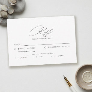 Cartão RSVP Tipografia Caligráfica Minimalista Moderna para Ca
